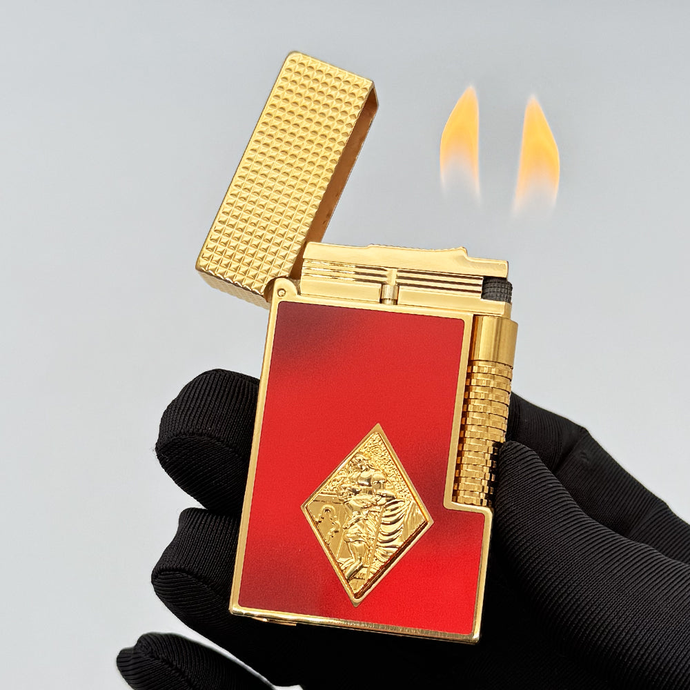 Double Flame S.T. Dupont Red Lighter Le Grand Romeo Y Julieta Edition#228