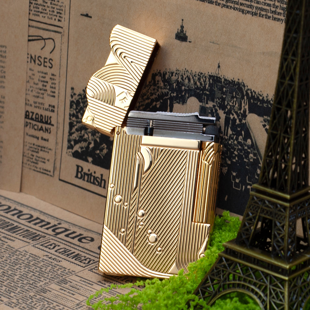 Sleeping Mermaid Dupont Engraving Cigarette Lighter #029 GOLD