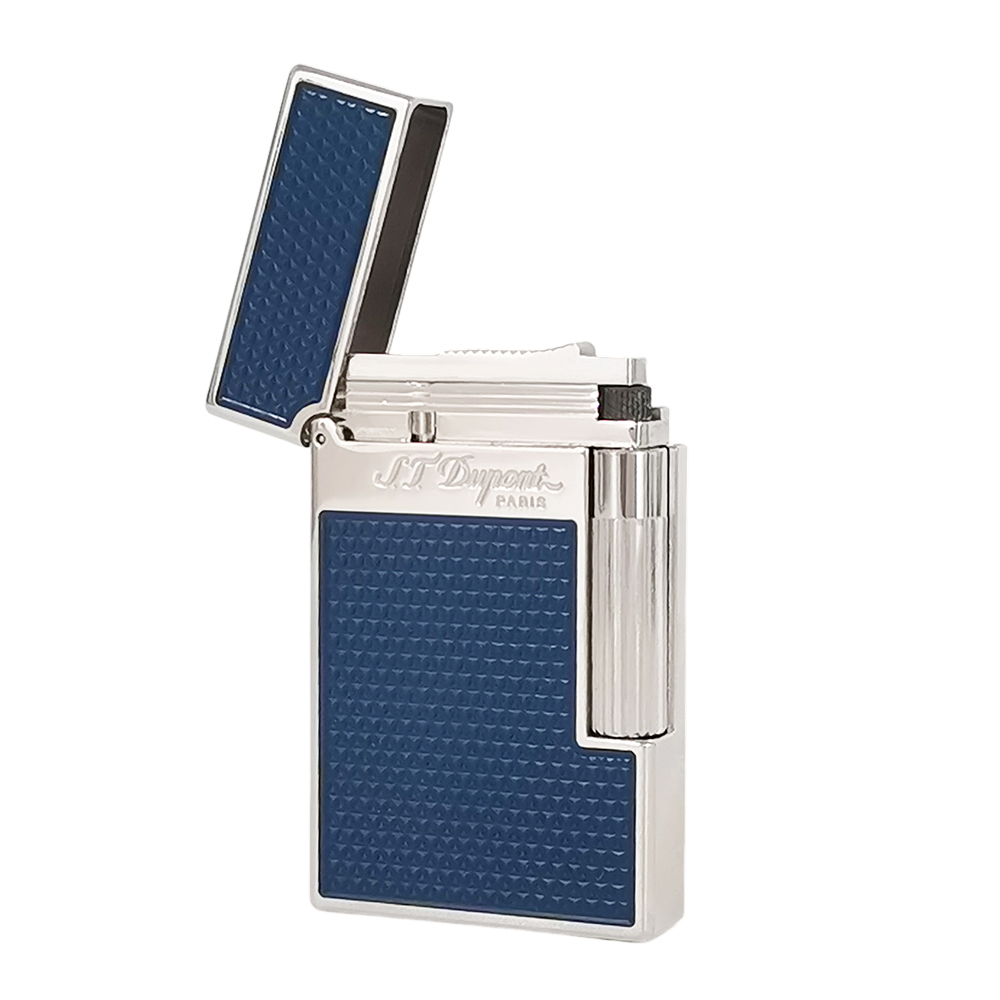 S.T. Dupont Ligne 2 Blue Lacquer Guilloche Luxury Lighter#119