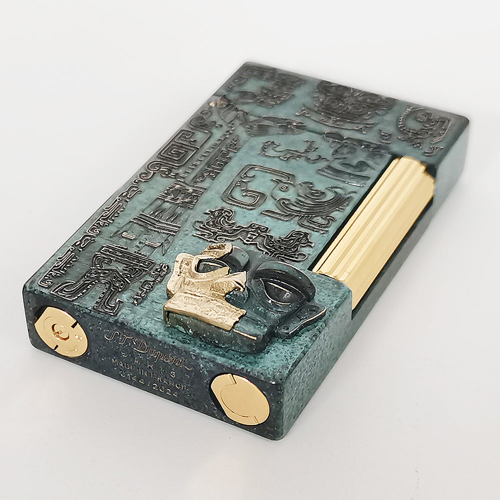 St Dupont Sanxingdui Bronze Head Wearing a Gold Mask Lighter #177