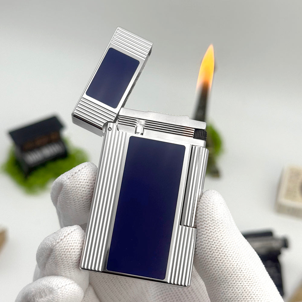 S.T. Dupont Ligne 2 Windsor Silver Lacquer Blue Lighter#051