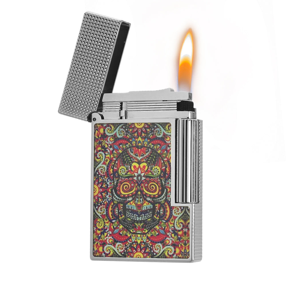 S.T. Dupont Ligne 2 Skull Platine Lighter – Day of the Dead Edition #203
