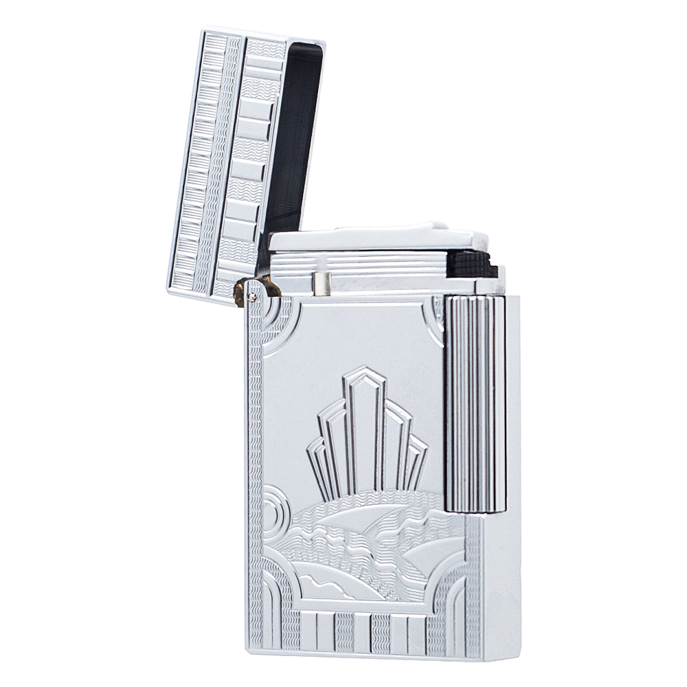 Gravur Square Lattice ST Dupont Feuerzeug Ligne-2 #015 Schwarz
