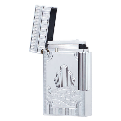 Gravur Square Lattice ST Dupont Feuerzeug Ligne-2 #015 Schwarz