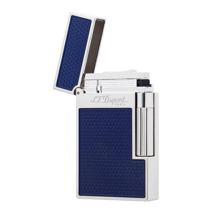 S.T.  Dupont Ligne 2 Blue Lacquer Guilloche Luxury Lighter#119