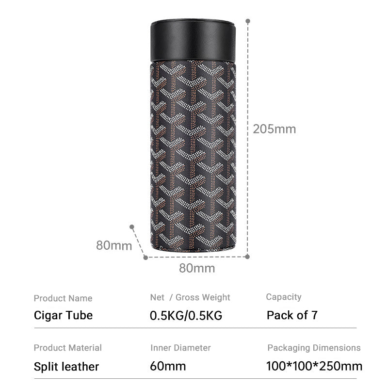 Leather Travel Cigar Tube Humidor