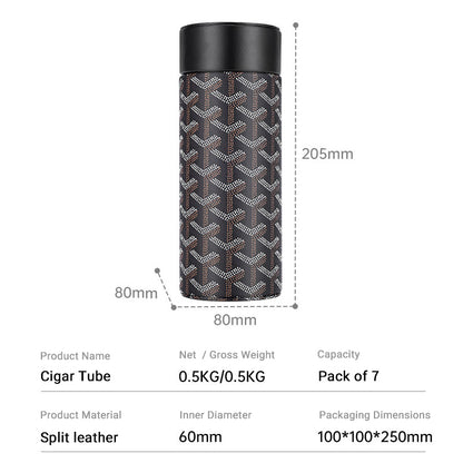 Leather Travel Cigar Tube Humidor