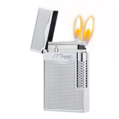 Double Flames Lattice Dupont Lighter Brass #304