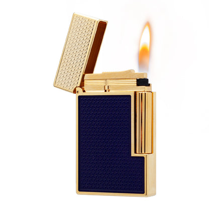 S.T. Dupont Electric Blue Lacquer Guilloche Ping Sound Lighter #229