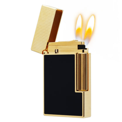 Double Flame S.T. Dupont Ligne 2 New Lattice Engraving Metal Gas Lighter Lacque#115
