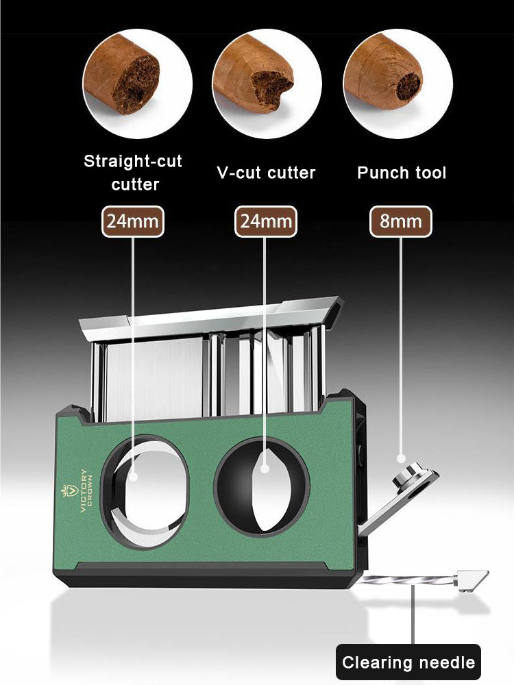 4-in-1 Cigar Cutter Stainless Steel Sharp Multi-function V-scissors Cigar