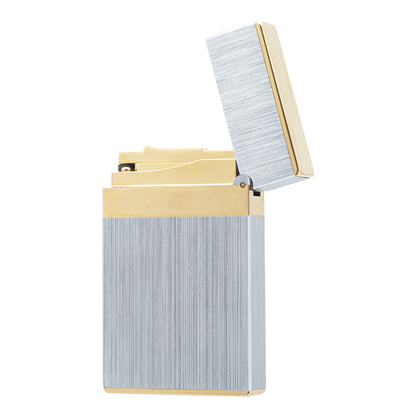 Double Flames Brushed Metal Dupont Gas Lighter #301