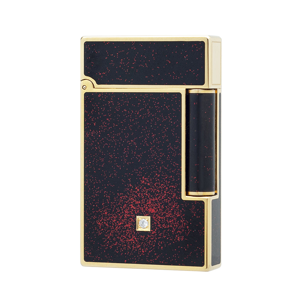 S.T. Dupont Ligne 2 Gold Dust Black Lacquer Luxury Lighter#227