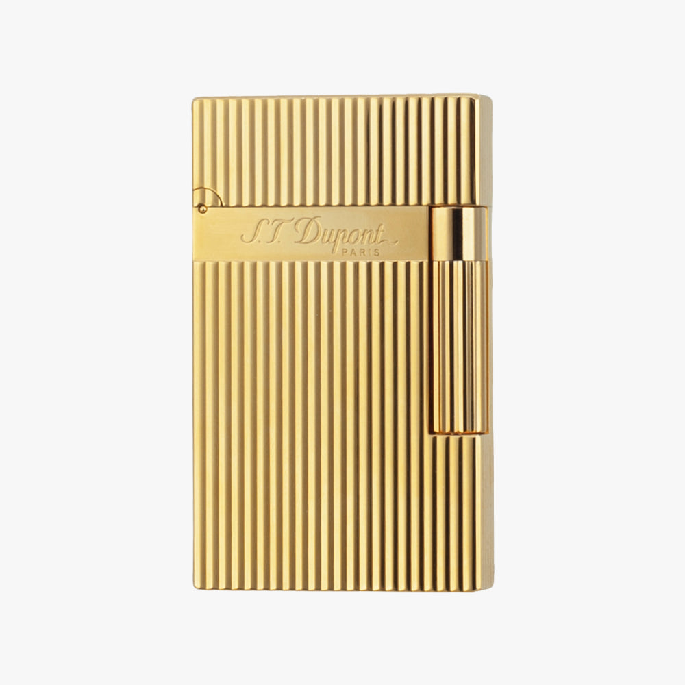 Dupont Vertical Stripes Gold Silver Soft Flame Lighter #002