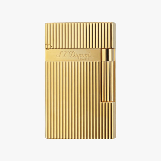 Dupont Vertical Stripes Gold Silver Soft Flame Lighter #002