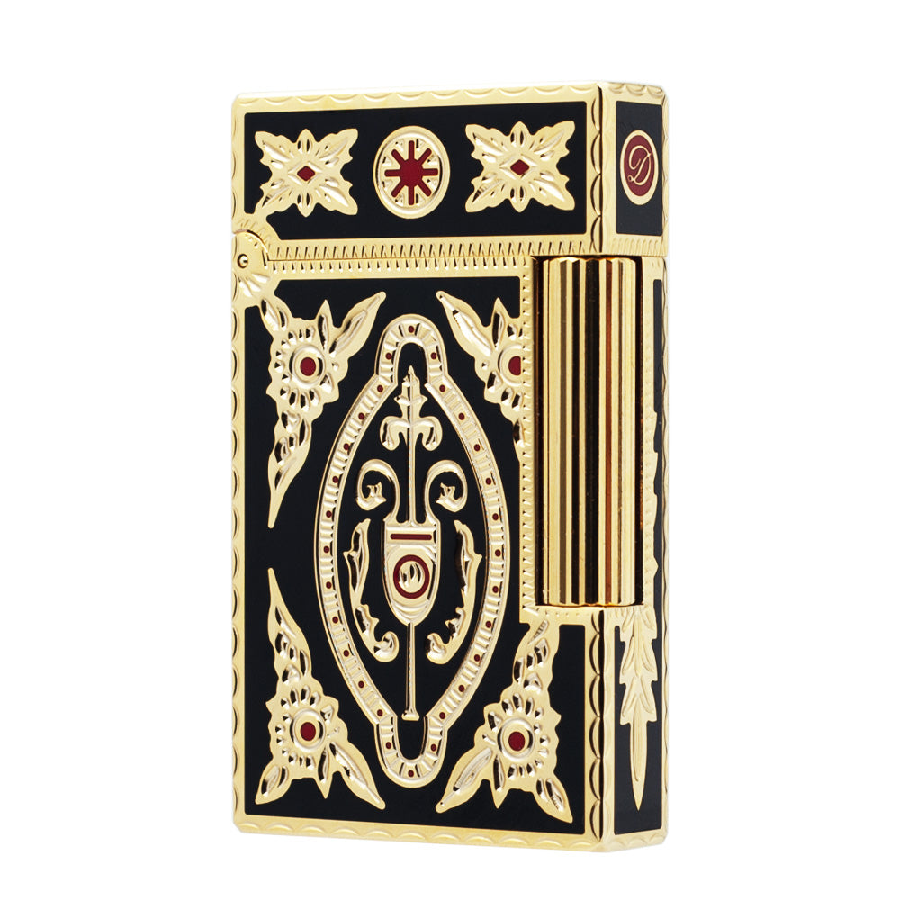 S.T. Dupont Ligne 2 Black & Gold Engraved Palace Style Luxury Lighter#208