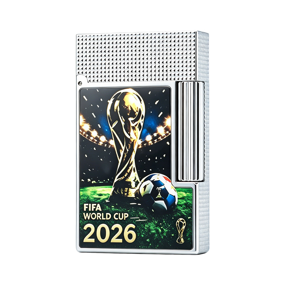 S.T Dupont World Cup 2026 Trophy Edition Silver Guilloche Ping Sound Lighter #230
