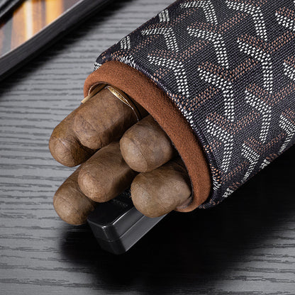 Leather Travel Cigar Tube Humidor
