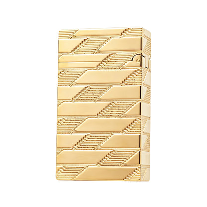 S.T. Dupont Ligne 2 Luxury Monogram Guilloche Gold Luxury Torch Flame & Double Flame Lighter#604