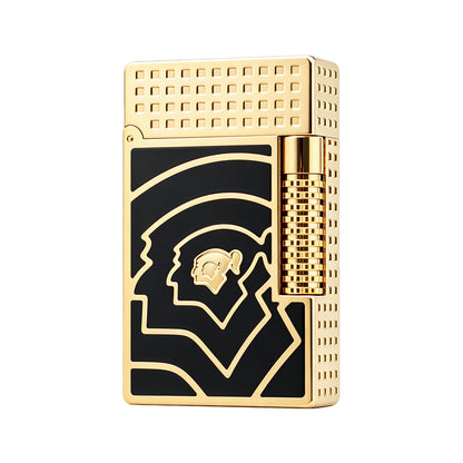 S.T. Dupont Black & Gold Geometric Prestige Lighter – Exclusive Torch Flame Only #655