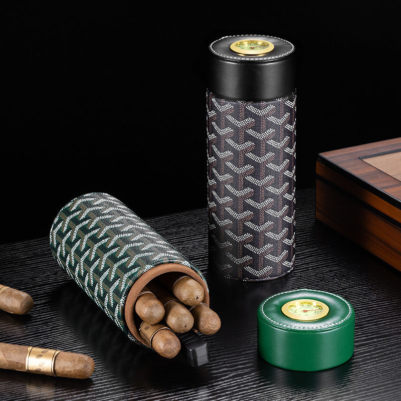 Leather Travel Cigar Tube Humidor