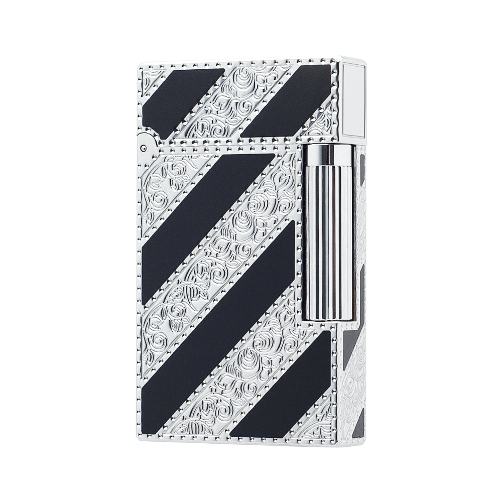 Black Slant Line Engraving St.Dupont Gas Lighter #064