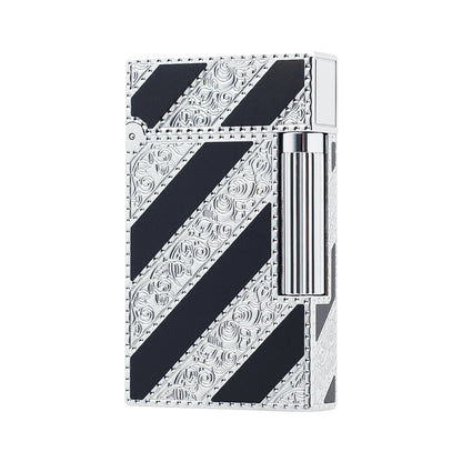 Black Slant Line Engraving St.Dupont Gas Lighter #064
