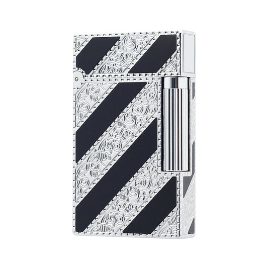 Black Slant Line Engraving St.Dupont Gas Lighter #064