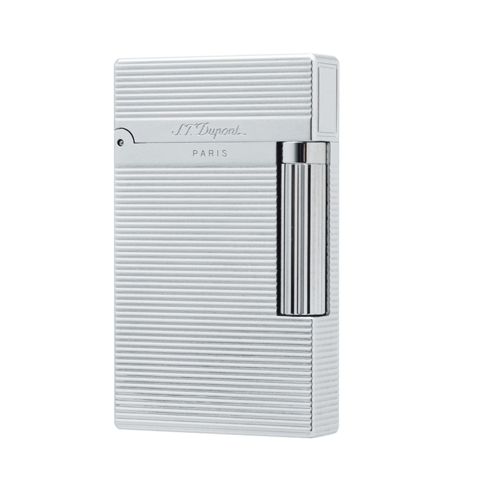 Horizontal Stripes Metal ST Dupont Ligne 2 Lighter #010 Silver