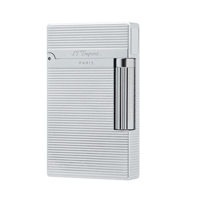 Horizontal Stripes Metal ST Dupont Ligne 2 Lighter #010 Silver