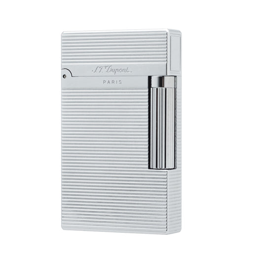 Horizontal Stripes Metal ST Dupont Ligne 2 Lighter #010 Silver