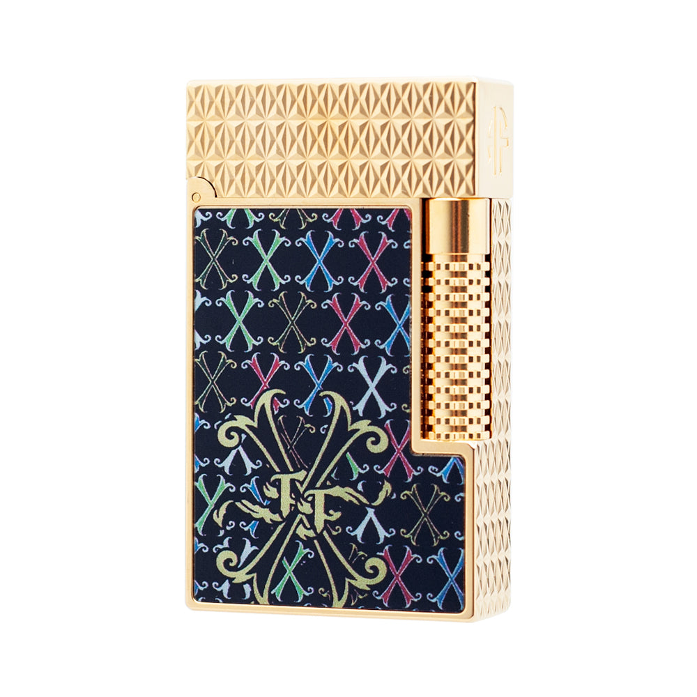 Double Flame S.T. Dupont Le Grand Fuente Opus X Multicolor Lacquer Lighter#602