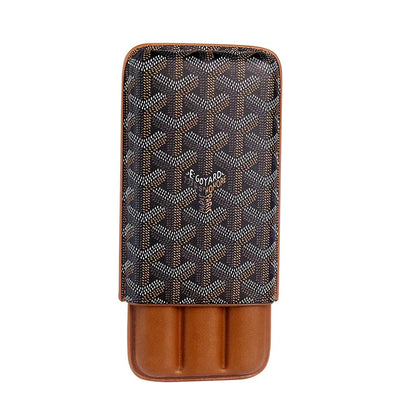 Goyard Luxury Cigar Case with 3-Slot Holder