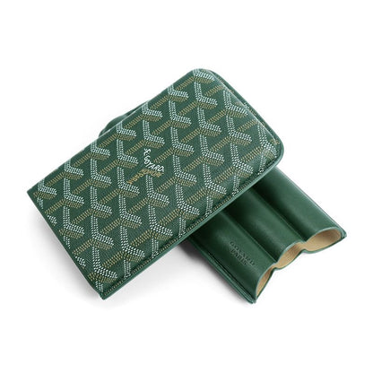 Goyard Luxury Cigar Case with 3-Slot Holder