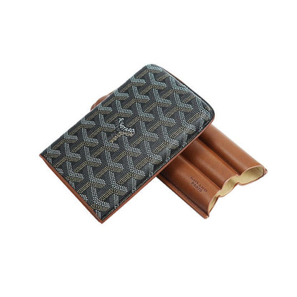 Goyard Luxury Cigar Case with 3-Slot Holder