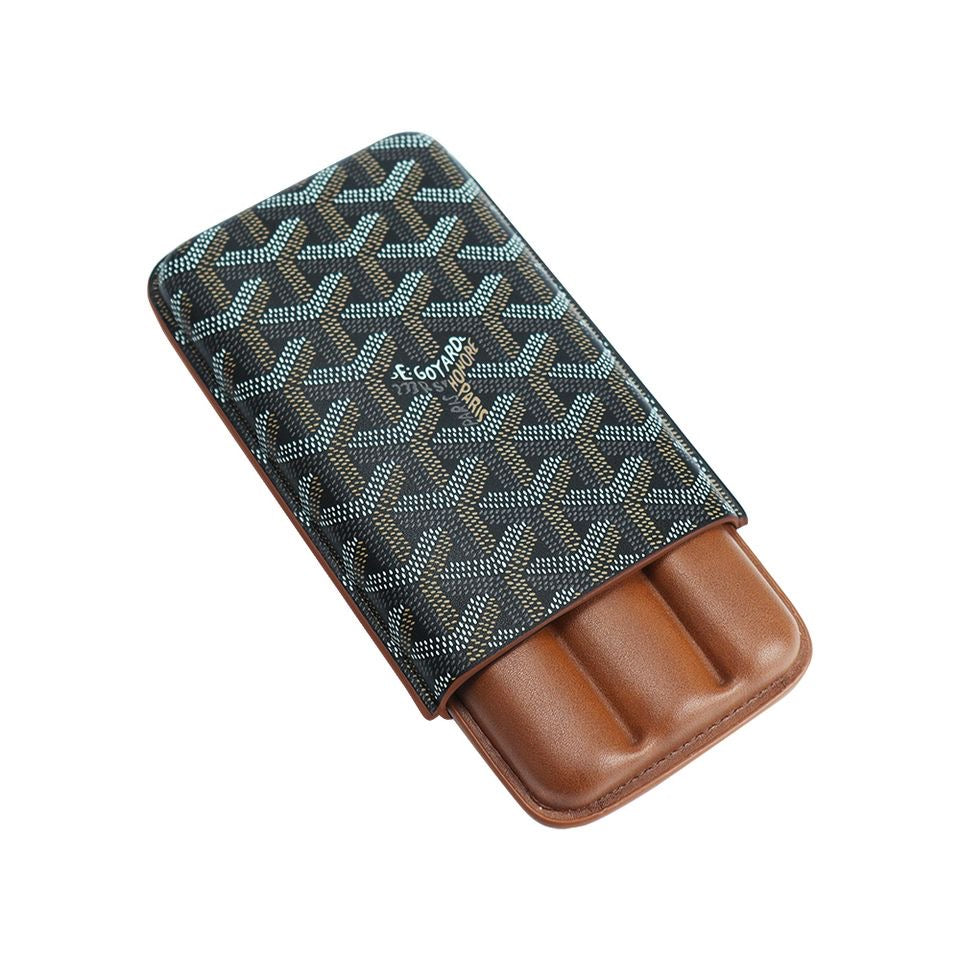 Goyard Luxury Cigar Case with 3-Slot Holder