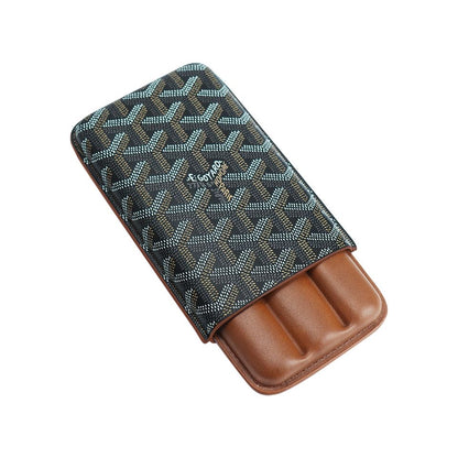 Goyard Luxury Cigar Case with 3-Slot Holder