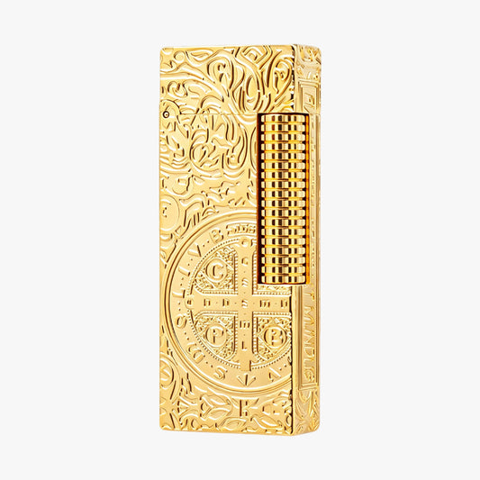 Dunh Golden Constantine Relief Engraving Soft Flame Lighter #004