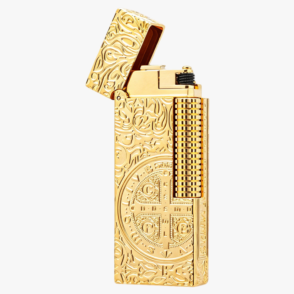 Dunh Golden Constantine Relief Engraving Soft Flame Lighter #004