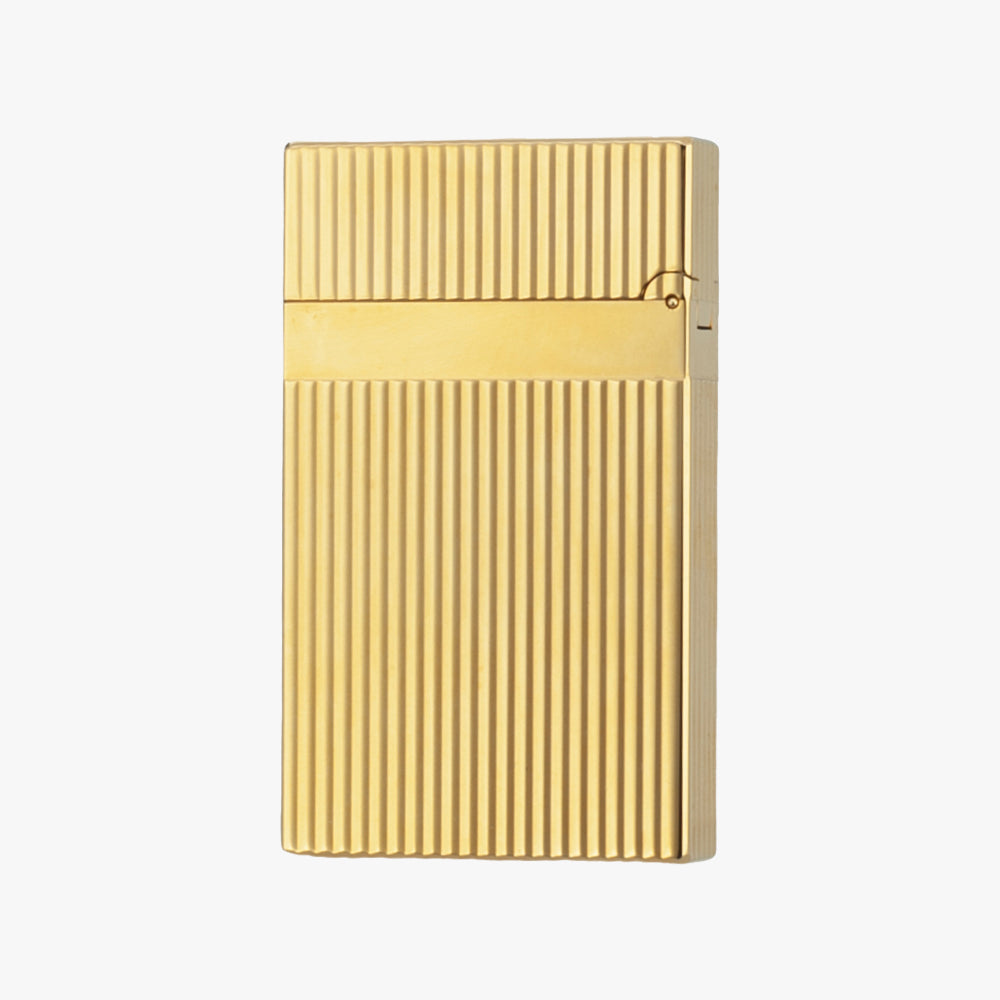 Dupont Vertical Stripes Gold Silver Soft Flame Lighter #002