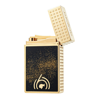 S.T. Dupont Black & Gold Geometric Prestige Lighter – Exclusive Torch Flame Only #655