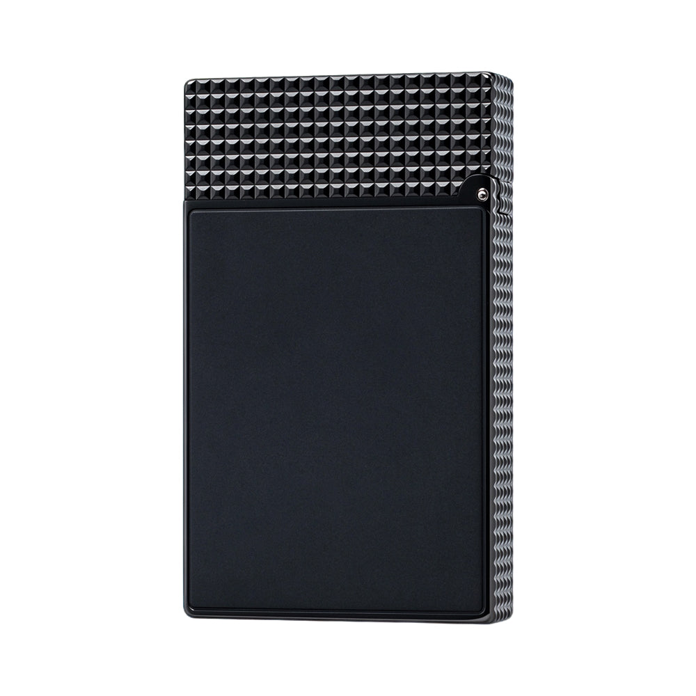 Dupont Diamond Head Matte Black Double Flame Lighter #258