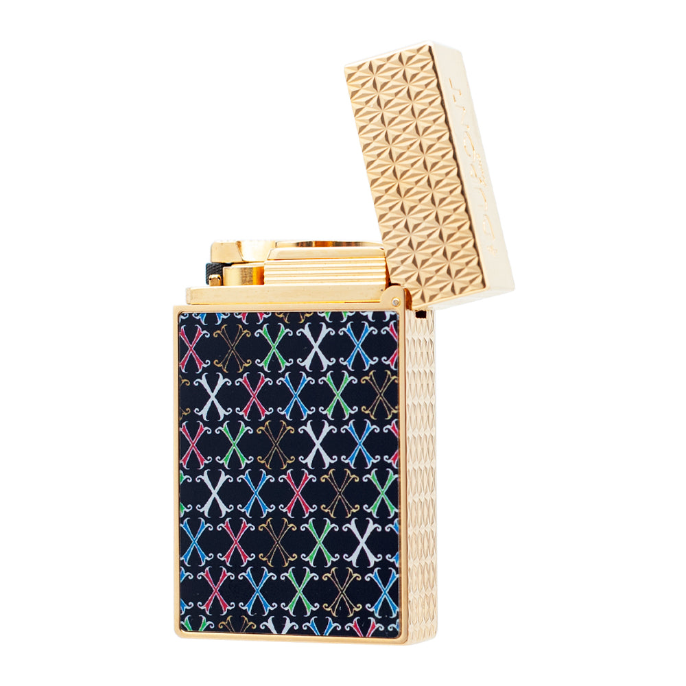Double Flame S.T. Dupont Le Grand Fuente Opus X Multicolor Lacquer Lighter#602