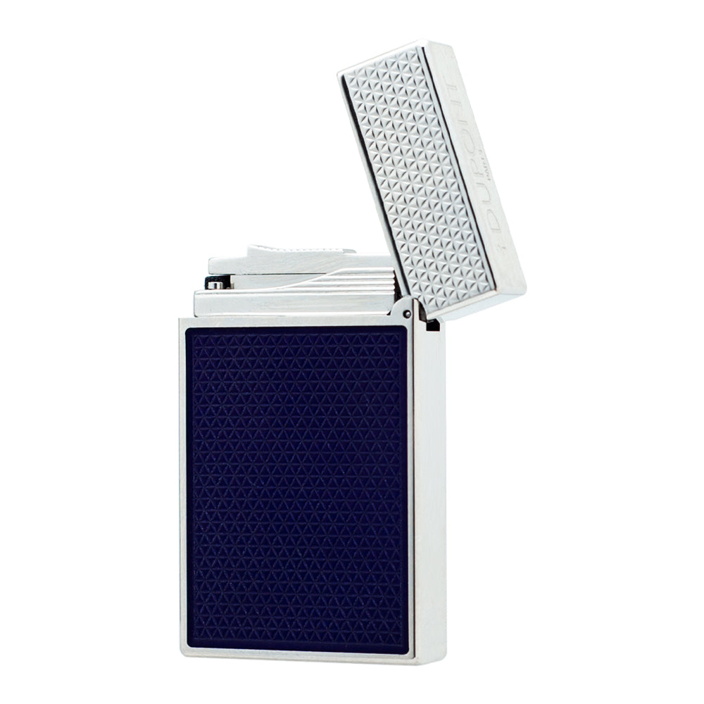S.T. Dupont Electric Blue Lacquer Guilloche Ping Sound Lighter #229