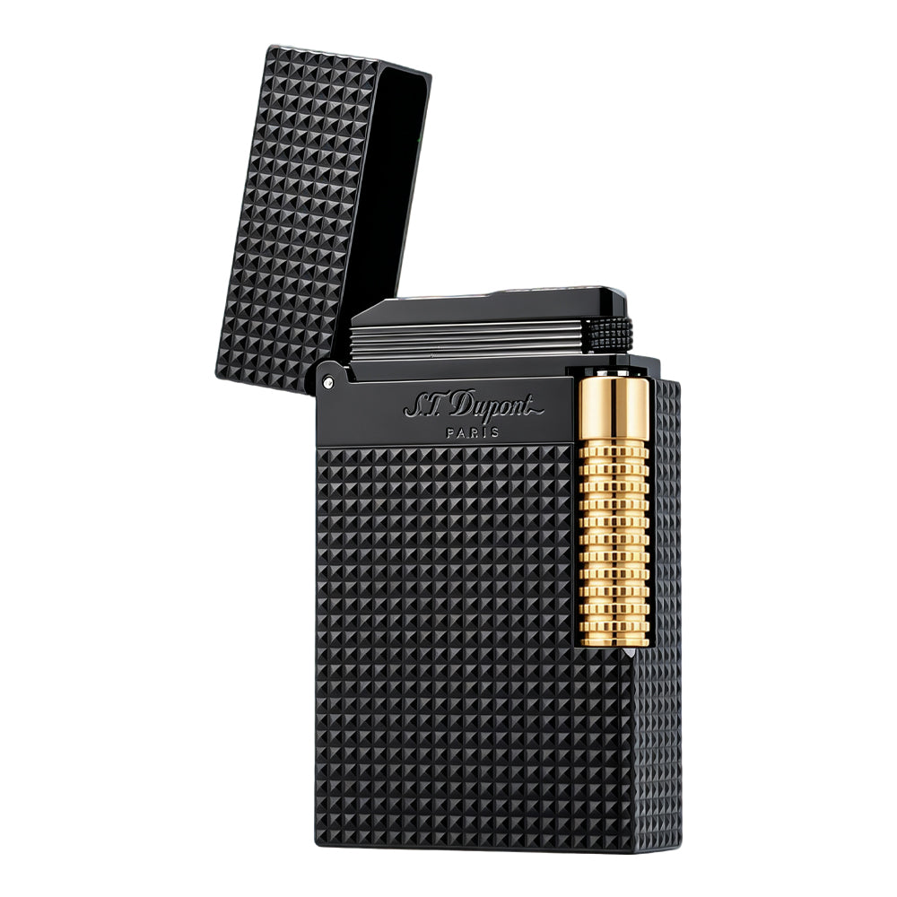Dupont Diamond Head Switchable Dual Flame Lighter Black#600