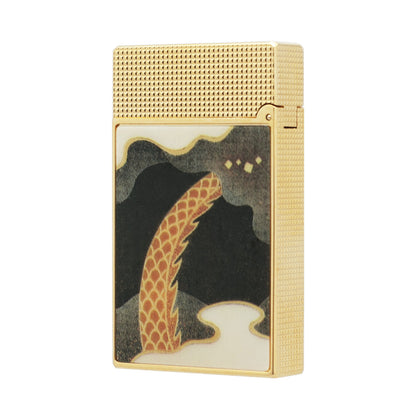 Double Flame S.T. Dupont Ligne 2 Maki-e Dragon Lacquered Lighter#219