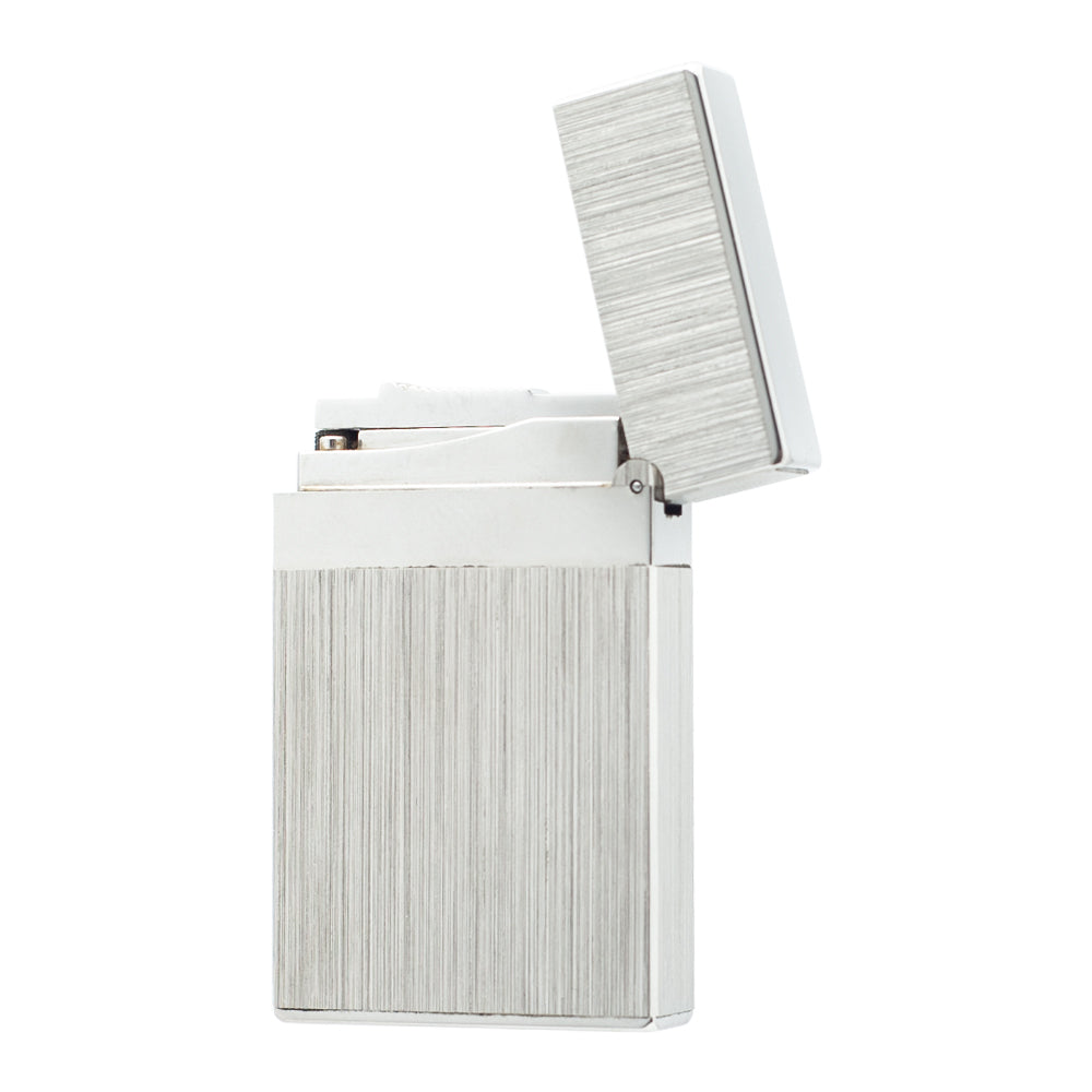 Double Flames Brushed Metal Dupont Gas Lighter #301