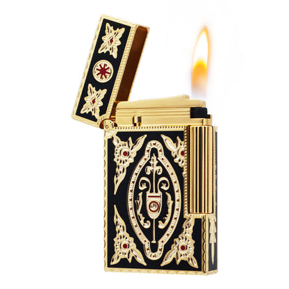 S.T. Dupont Ligne 2 Black & Gold Engraved Palace Style Luxury Lighter#208