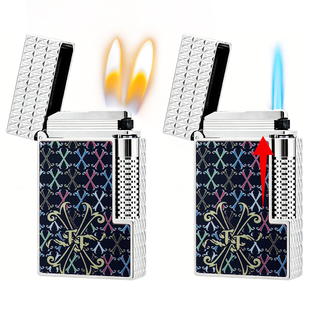 Double Flame S.T. Dupont Le Grand Fuente Opus X Multicolor Lacquer Lighter#602
