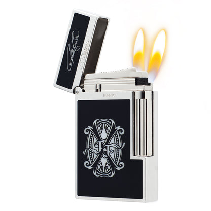 Double Flame ST Dupont Ligne2 Opus X Fuentes Limited Edition Black Lighter#215